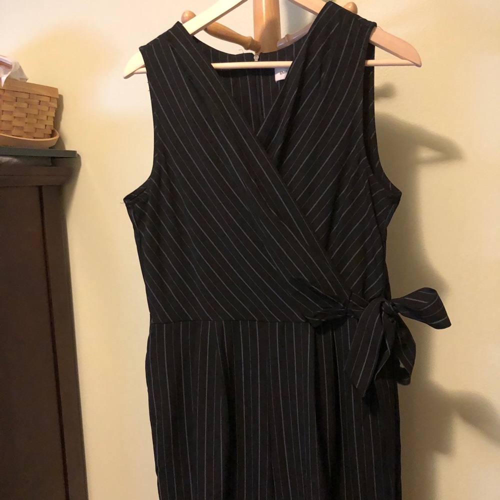 Emma & Michele Black Striped Jumpsuit
